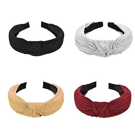 dreshow 4 pack wide headbands knot turban headband hair b uk dp