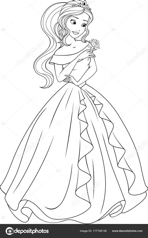 De mooie prinses kleurplaten — Stockvector © Andrey_Makurin 177748136