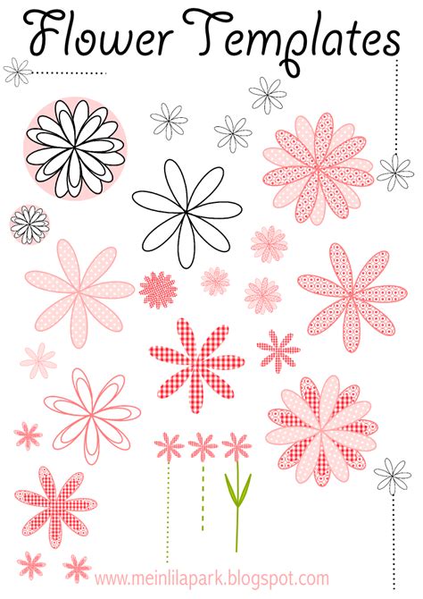 This pretty crochet flower is worked all in one color. free printable flower templates - ausdruckbare Blumen ...