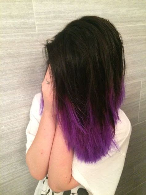 Picture Of Black Hair With Purple Dip Dye Ends Looks Very Bold Its