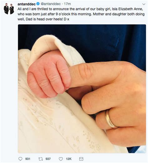 'ali and i are thrilled to announce the arrival of our baby. Declan Donnelly baby: Ant and Dec star and wife Ali Astall ...