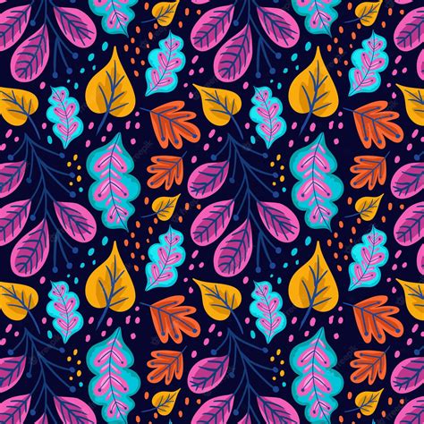 Free Vector Hand Drawn Abstract Leaves Pattern