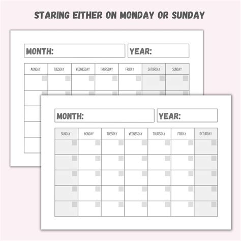 Printable Perpetual Calendar Printable Calendar Blank Calendar Template