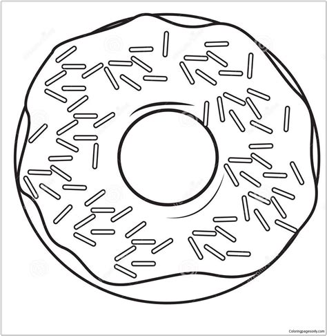 Donut Coloring Page, Free Coloring page Donut, Free Coloring Page
