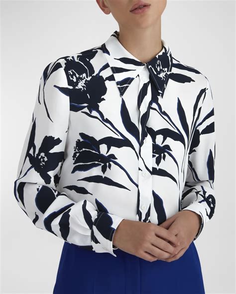 Judith And Charles Ronel Floral Print Button Down Blouse Neiman Marcus