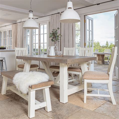 The darker surface and contrasting metal legs sure to turn a few heads. Modern Farmhouse | Dining Table Set (1.6m) | InsideOut Living