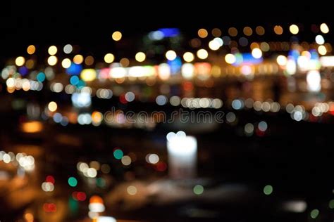 Colorful Bright Lights On Dark Night Background Stock Image Image Of