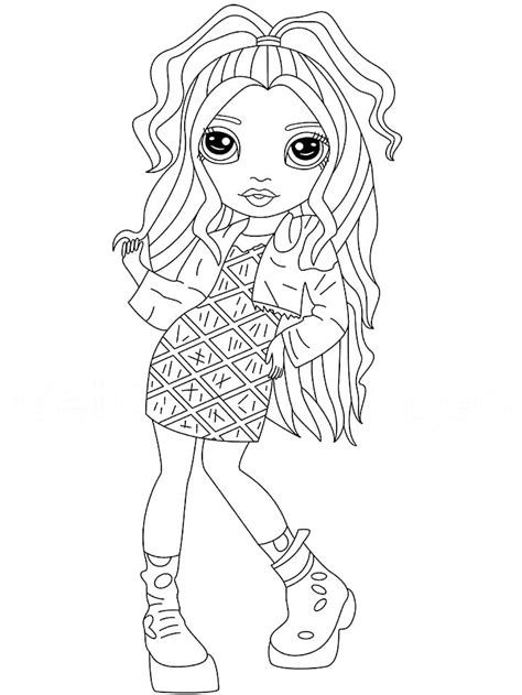 Skyler Bradshaw Rainbow High Coloring Page Free Printable Coloring