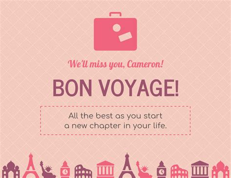 Bon Voyage Card Template