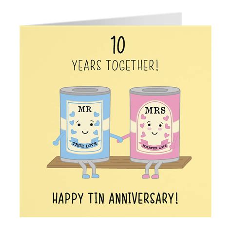 Buy Hunts England 10th Wedding Anniversary Card Tin Anniversary Iconic Collection Standard