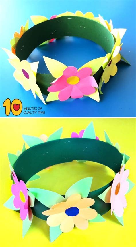 Flower Crown Craft For Spring Crown Crafts Preschool Crafts Luau Crafts