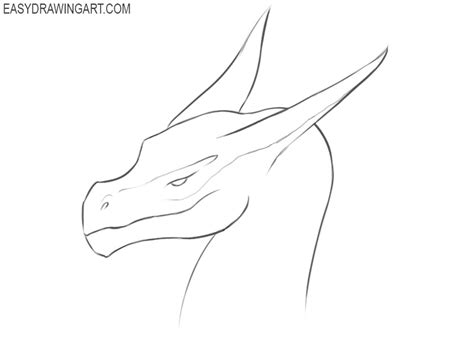 How To Draw A Dragon Head Easy Drawing Art