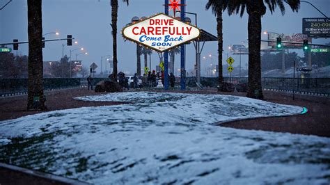 Las Vegas is getting a rare taste of real winter weather, with significant snowfall across the ...