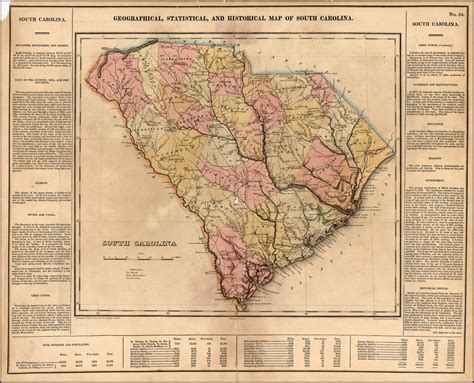 Geographical Statistical And Historical Map Of South Carolina Barry