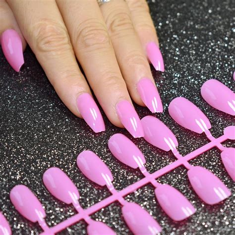 Hot Coffin False Nails Candy Purple Pink Ballerina Full Cover Fake