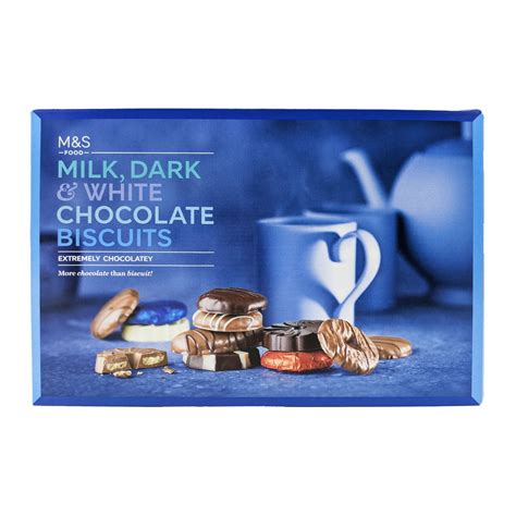 Mands Milk Dark And White Chocolate Biscuit Selection 450g Blightys