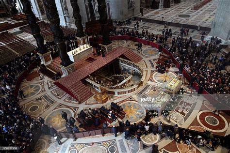 People Circle Around The Corpse And Relics Of Padre Pio On Display In