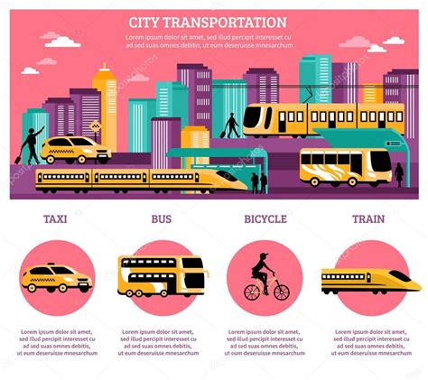City Transportation Infographics Layout Stock Illustration By