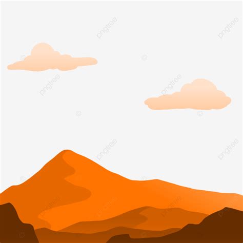 Evening Orange Mountain Mountain View Evening Png Transparent