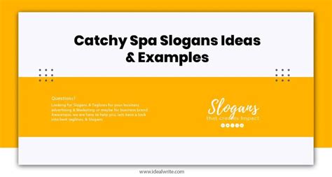 111 Catchy Spa Slogans Ideas And Examples Idealwrite
