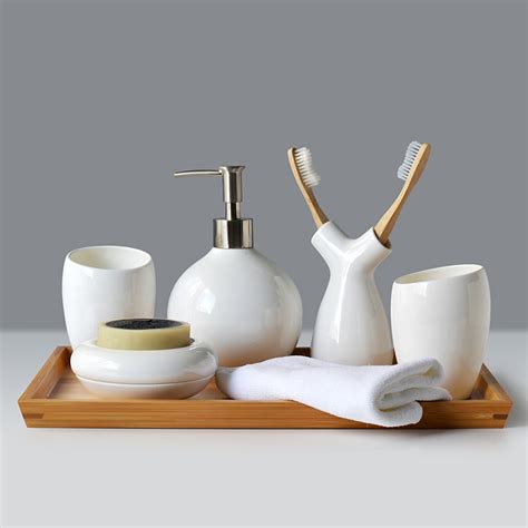 Unique Creative Design White Ceramic Bath Ensembles 6 Piece Bathroom
