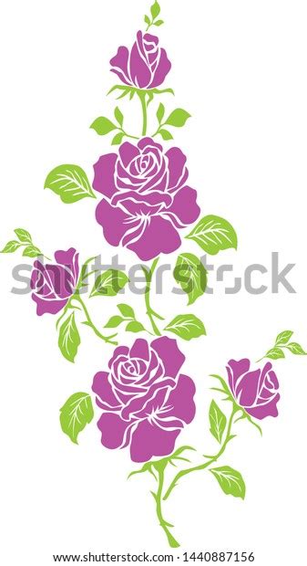 Rose Design Elements Vector Color Stock Vector Royalty Free