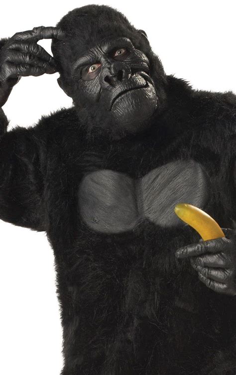 Plus Size Furry Black Gorilla Dress Up Ape Costume For Adults