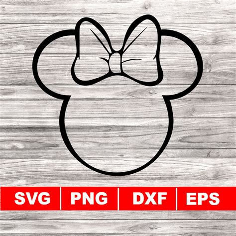 Mouse Head Outline SVG, Silhouette Cameo, Vector Files, Minnie Head Png