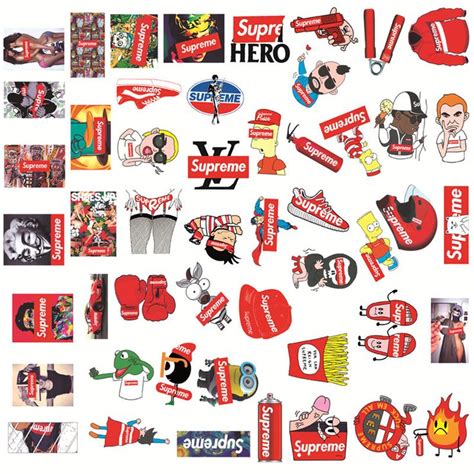 50pcs Supreme Skateboard Sticker Pack Buy Luggage Bumper Stickers With