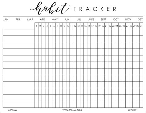 Habit Tracker Printable Bullet Journal Habit Tracker Free Printable