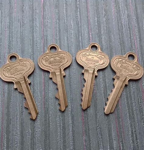 4 Vintage Russwin Brass Keys For Your Steampunk Altered Art Altered