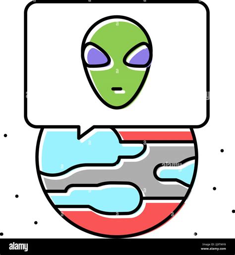 Alien Planet Color Icon Vector Illustration Stock Vector Image And Art
