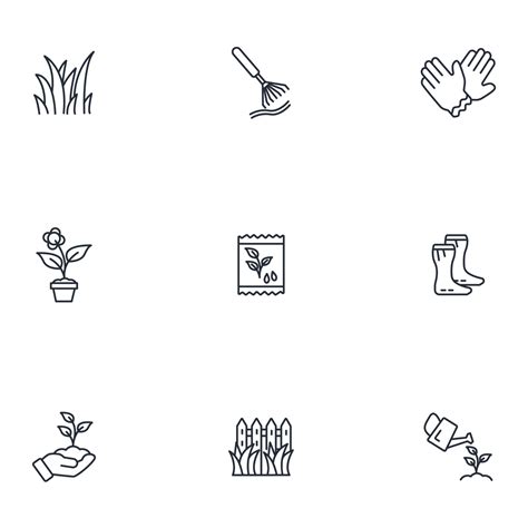 Gardening Icons Set Gardening Pack Symbol Vector Elements For