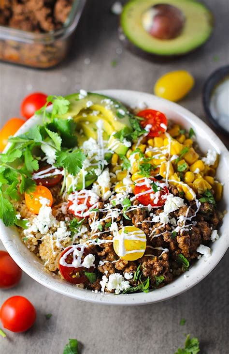 Quinoa With Ground Beef And Corn Taco Bowls Talking Meals Recipe