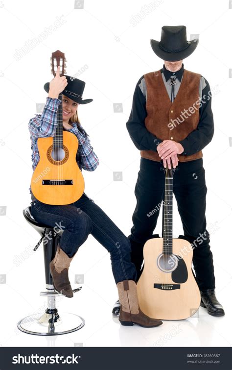Handsome Young Male Female Country Western Stock Photo