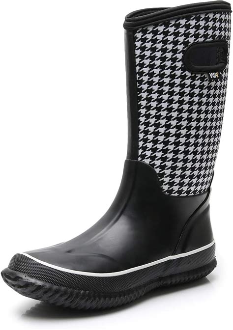 wtw women s rubber neoprene snow boots winter warm waterproof insulated barn rain