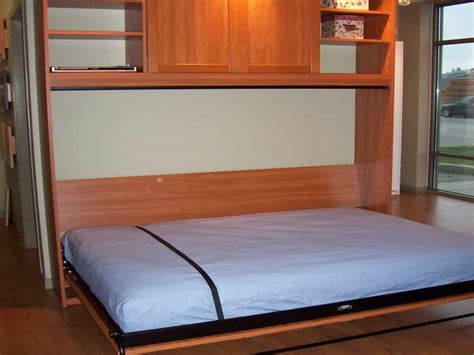Wall Bed Space Saving Furniture With Built In Cabinet And Shelves