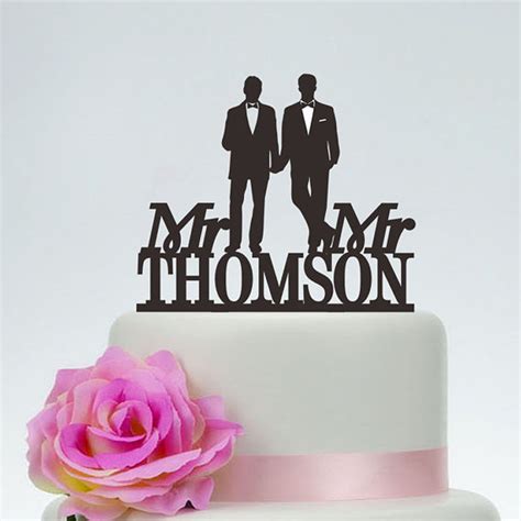 Gay Wedding Cake Toppermr And Mr Same Sex Wedding Cake Topper Acrylic Silver Black Gold Wooden