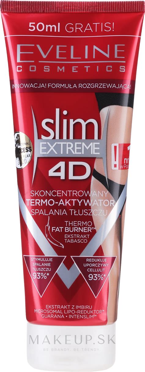 eveline cosmetics slim extreme 4d thermo fat burner termoaktívny krém gél na tvarovanie tela