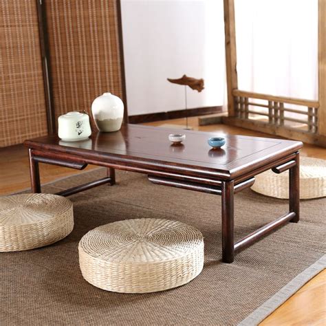 Japanese Rectangular Elm Wood Tea Table Viola Shopping