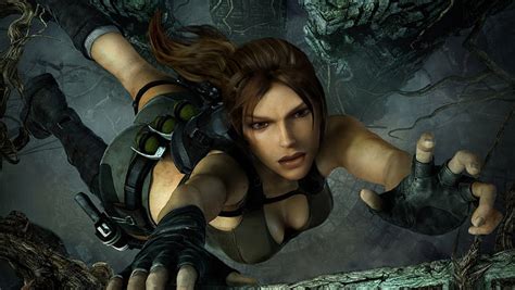 Hd Wallpaper Brunettes Women Video Games Cleavage Tomb Raider Fall