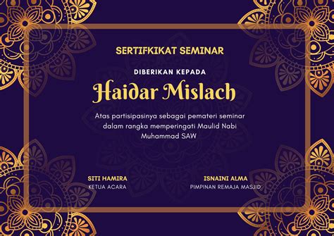 10 Contoh Sertifikat Seminar Untuk Pemateri Cara Buatnya