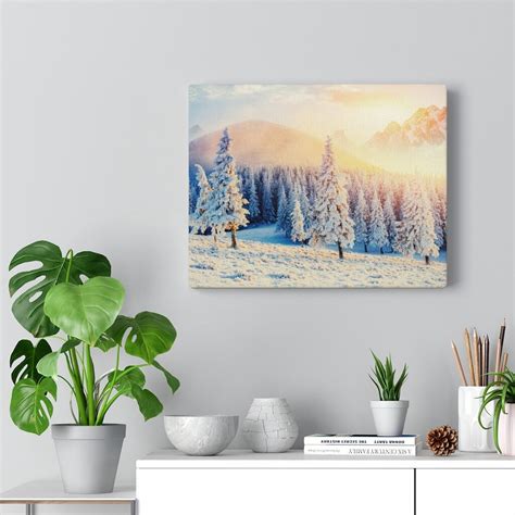 Snowfall Canvas Print Snow Filled Wall Art Winter Landscape Etsy