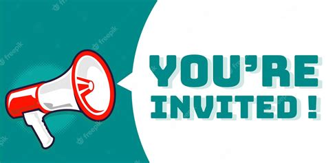 Premium Vector You Are Invited Announcement Banner With Megaphone
