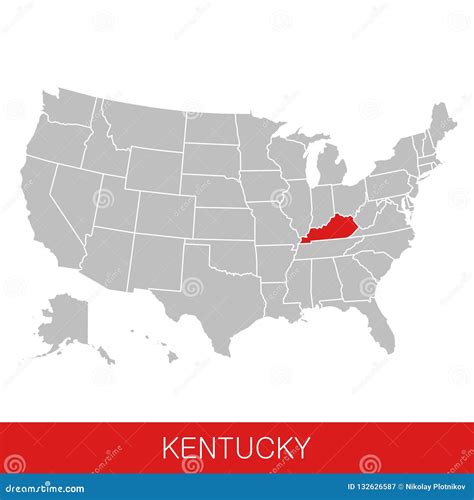 United States Of America With The State Of Kentucky Selected Map Of