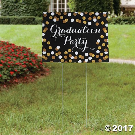 Black And Gold Graduation Yard Sign Graduation Party Yard Signs