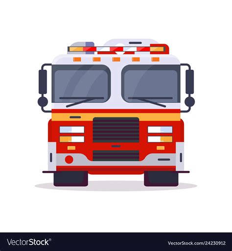 Front View Of Fire Engine Royalty Free Vector Image