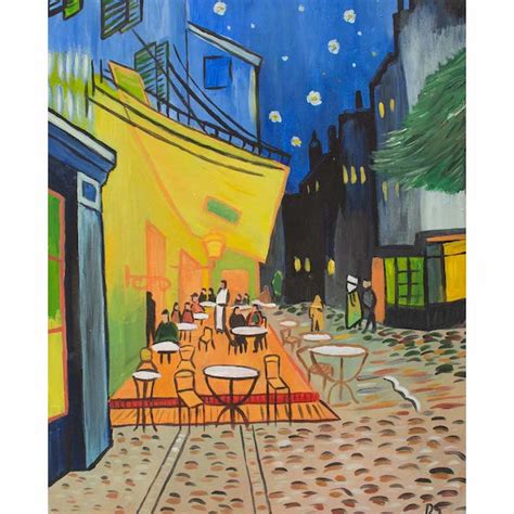 Cafe Terrace At Night Inspired By Vincent Van Gogh Art Print