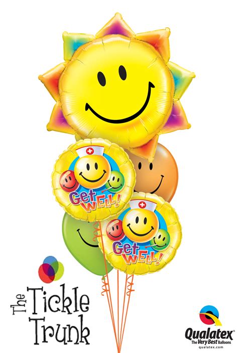 Get Well Balloon Bouquet Smiley Face Sun Onlineweddingstore