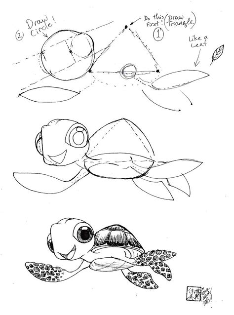Draw Squirt The Sea Turtle By Diana Huang On Deviantart Turtle Drawing Cartoon Drawings